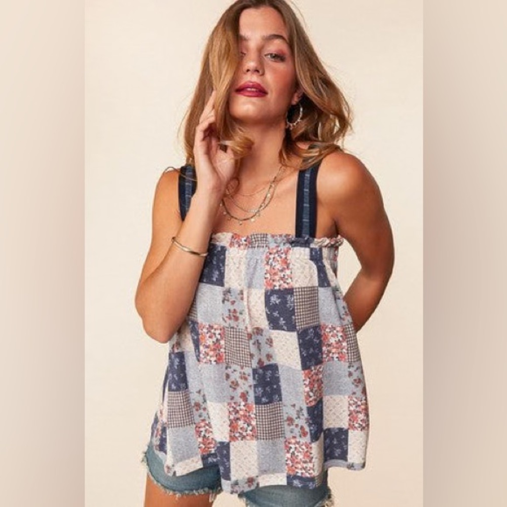 Sugarfox patchwork tank top